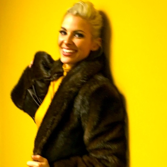 Mission Faux Fir Dark Brown Jacket - Picture 1 of 5